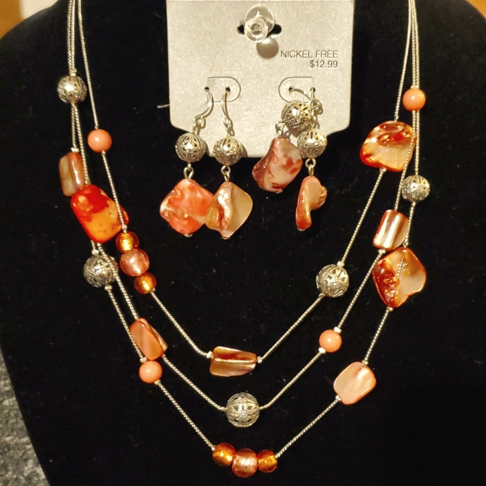 Earring and Necklace set, OS
